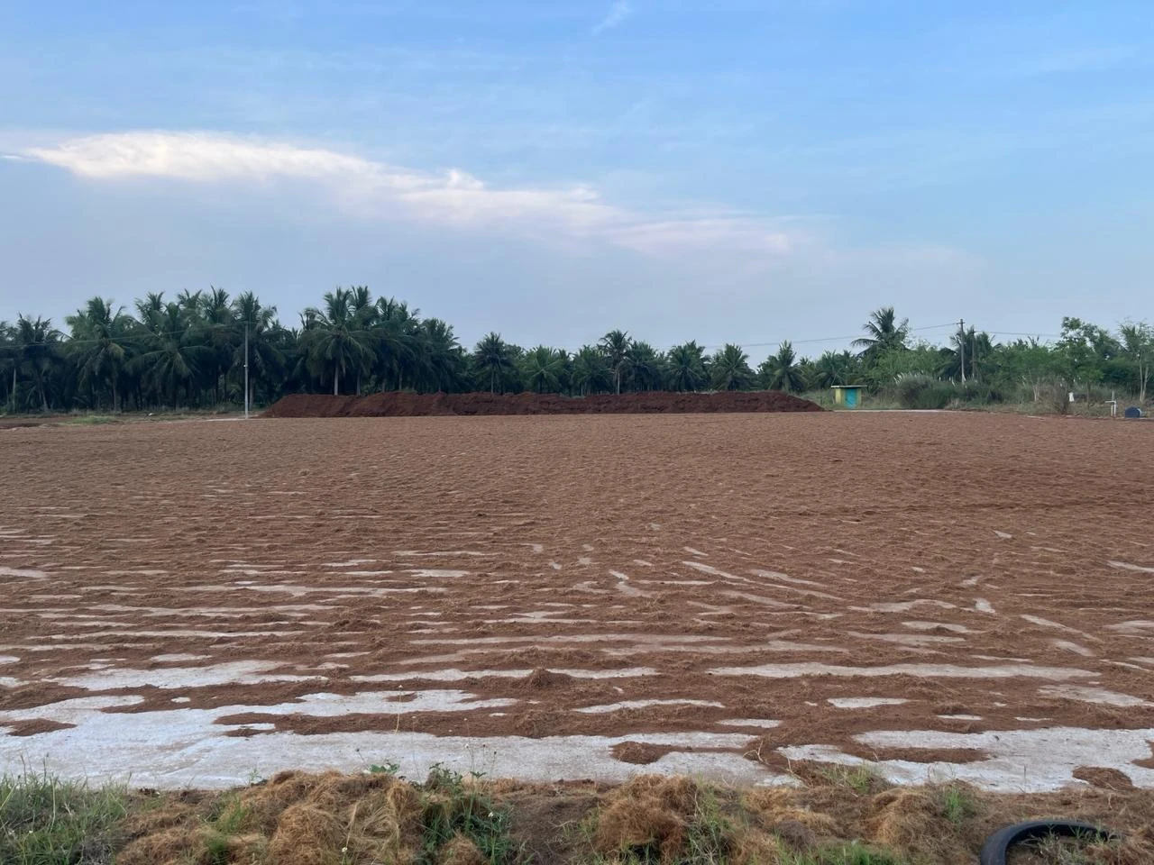 Coir fiber stock at MUM Coir Industry near Thanjavur